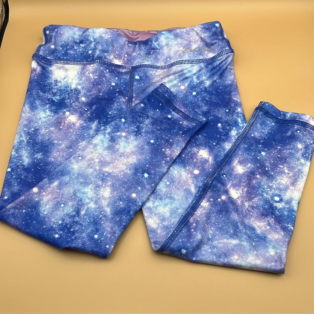 Eddie Bauer girls active leggings size 5/6, galaxy celestial print.